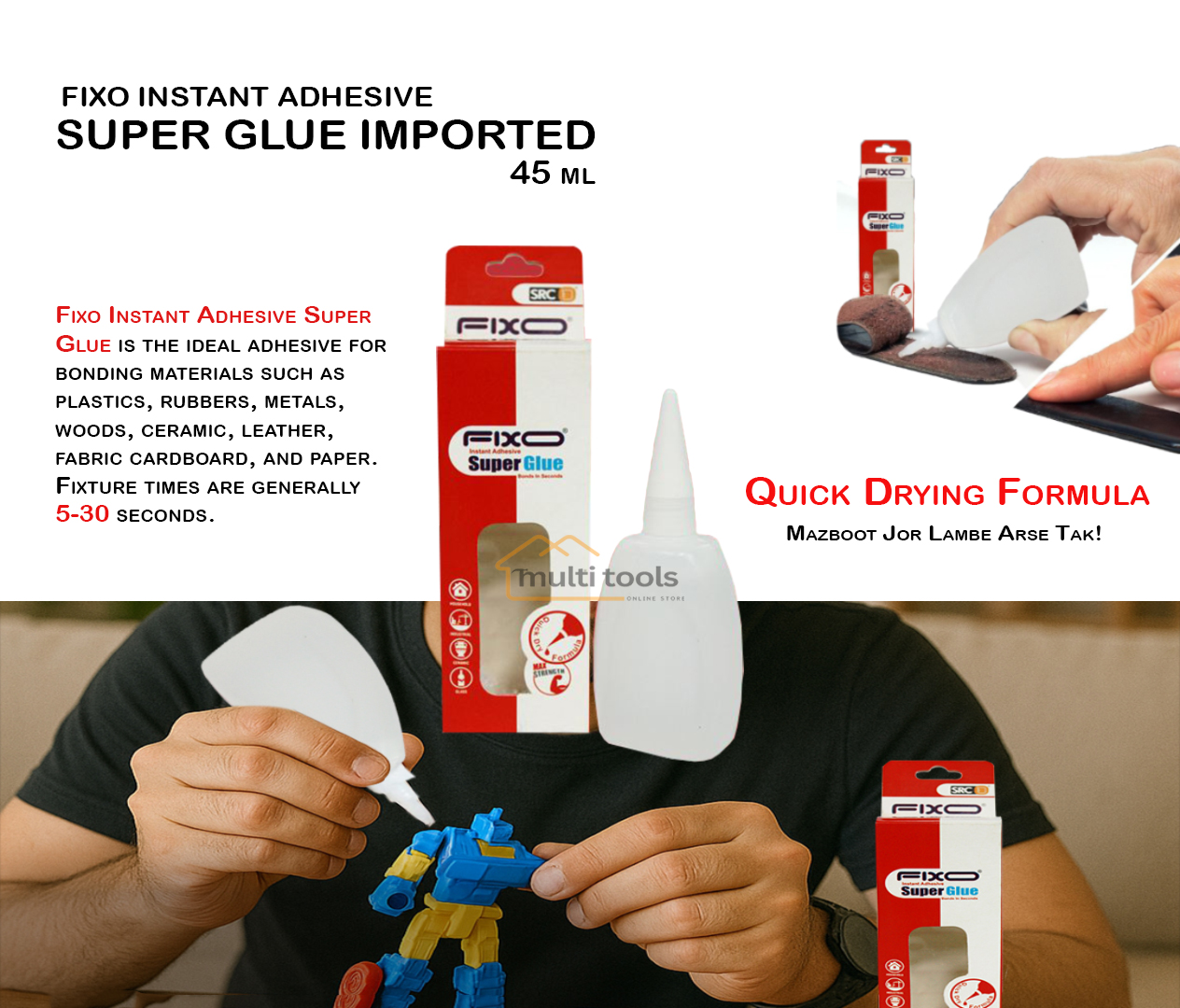 Fixo Instant Adhesive Super Glue Imported 45G,